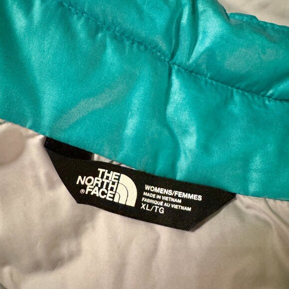 North Face Women’s 550 Reversible Down Vest XL Teal Turquoise Gray Lightweight - Picture 10 of 14